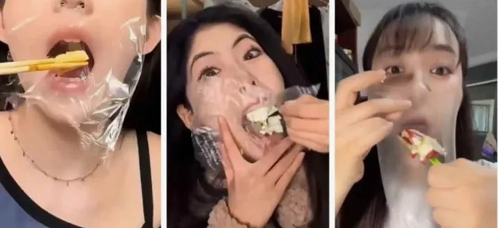Tren Diet Ekstrem di Tiongkok: Mengunyah Makanan Sambil Menutup Mulut dengan Plastik
