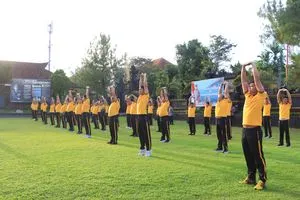 Personel Polres Klungkung Rutin Berolahraga Pagi Jaga Kebugaran