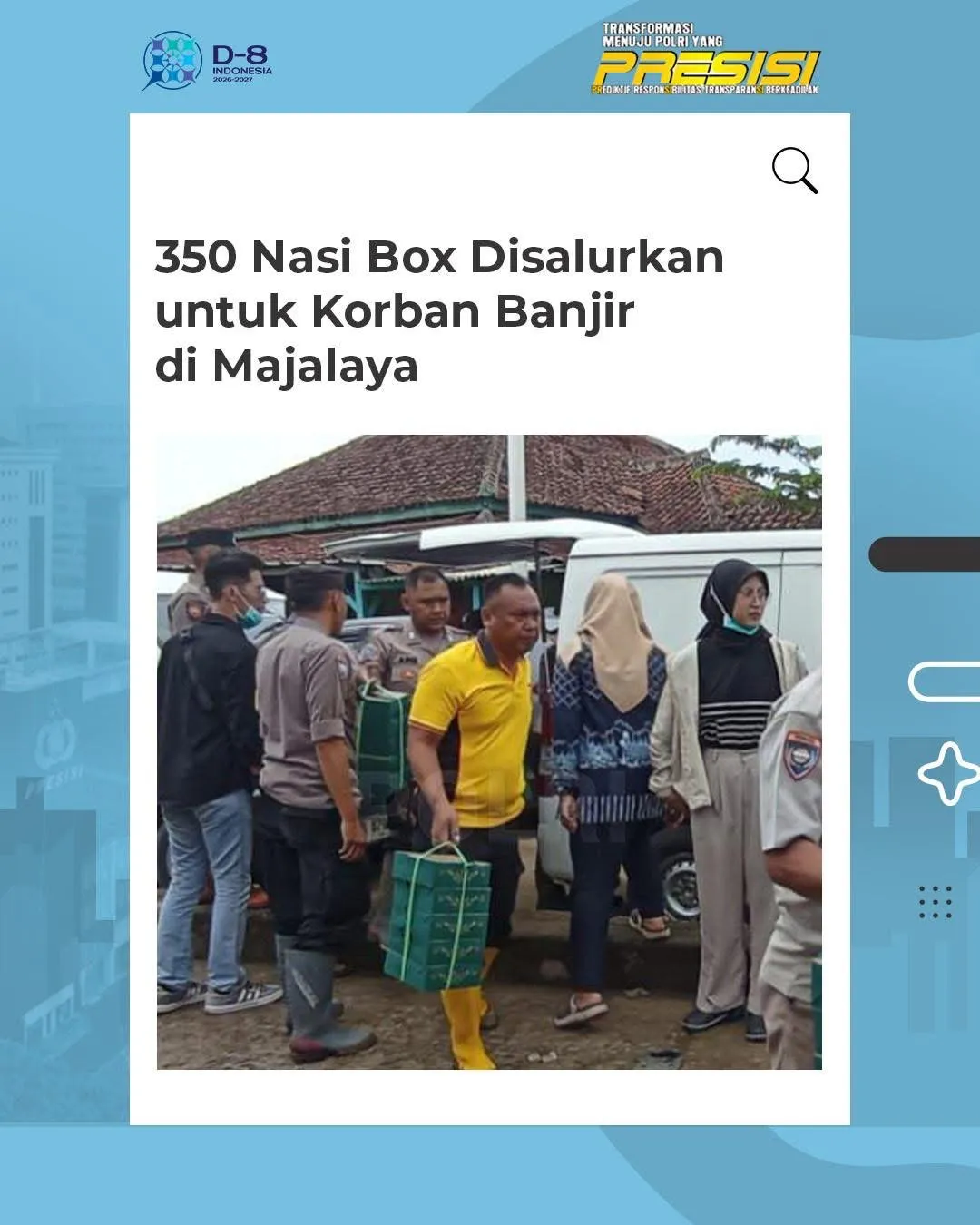 Polresta Bandung Salurkan Nasi Box untuk Korban Banjir di Desa Bojong