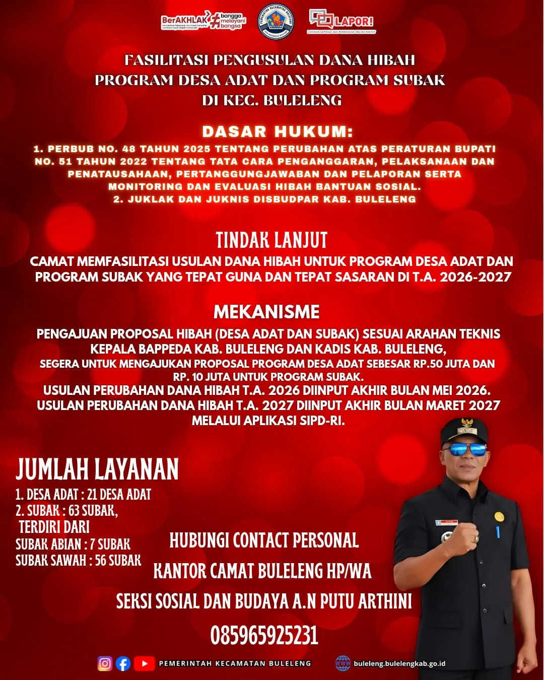 Pengajuan Dana Hibah Program Desa Adat dan Subak di Buleleng Tahun 2026