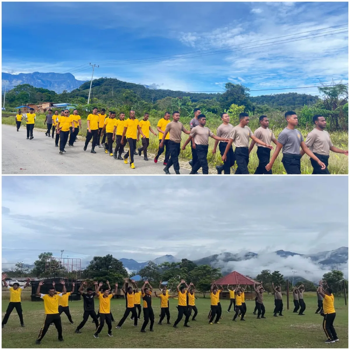 Personel Polres Mamberamo Tengah Gelar Jalan Santai untuk Kebugaran