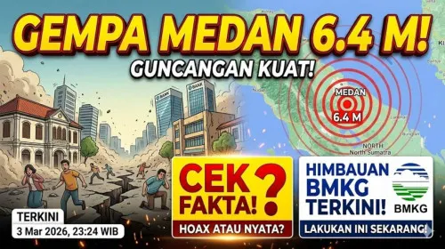 Gempa Magnitudo 6,4 Guncang Medan, BMKG Himbau Warga Tetap Tenang