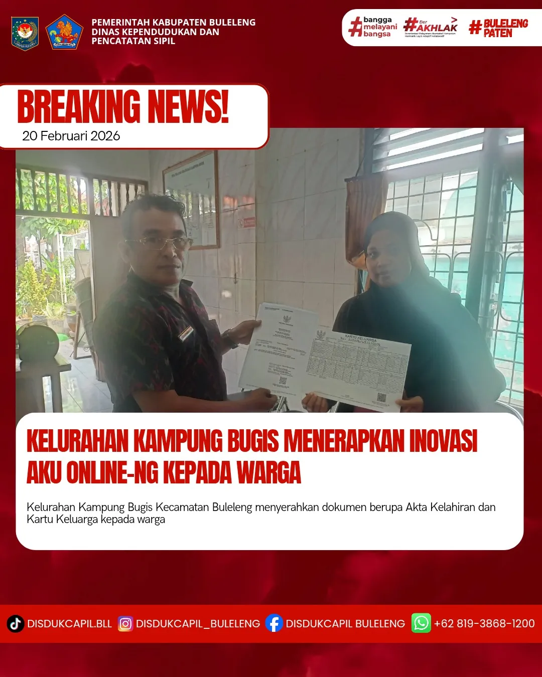 Inovasi Aku Online-NG Permudah Akses Dokumen Kependudukan di Buleleng