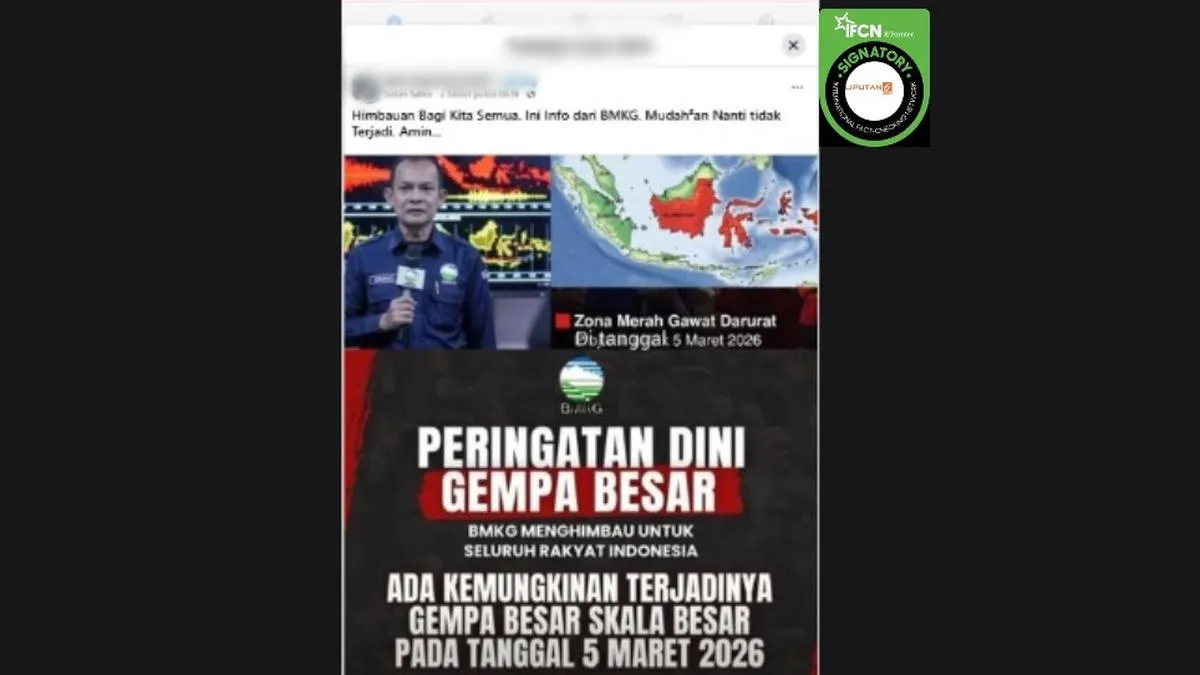 BMKG Klarifikasi Hoaks Prediksi Gempa Besar 2026