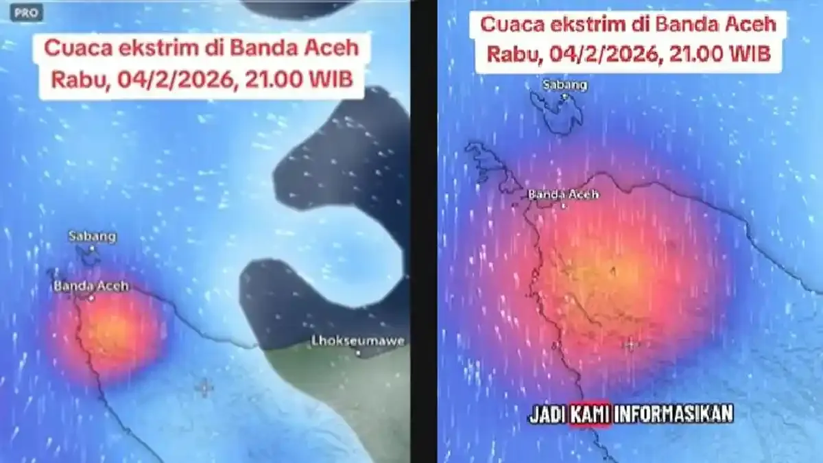 Cek Fakta: Cuaca Ekstrem di Banda Aceh pada 4 Februari 2026 Tidak Akurat