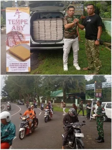 Relawan Tempe ABY dan TNI Bagikan Sedekah Tempe di Bulan Ramadhan