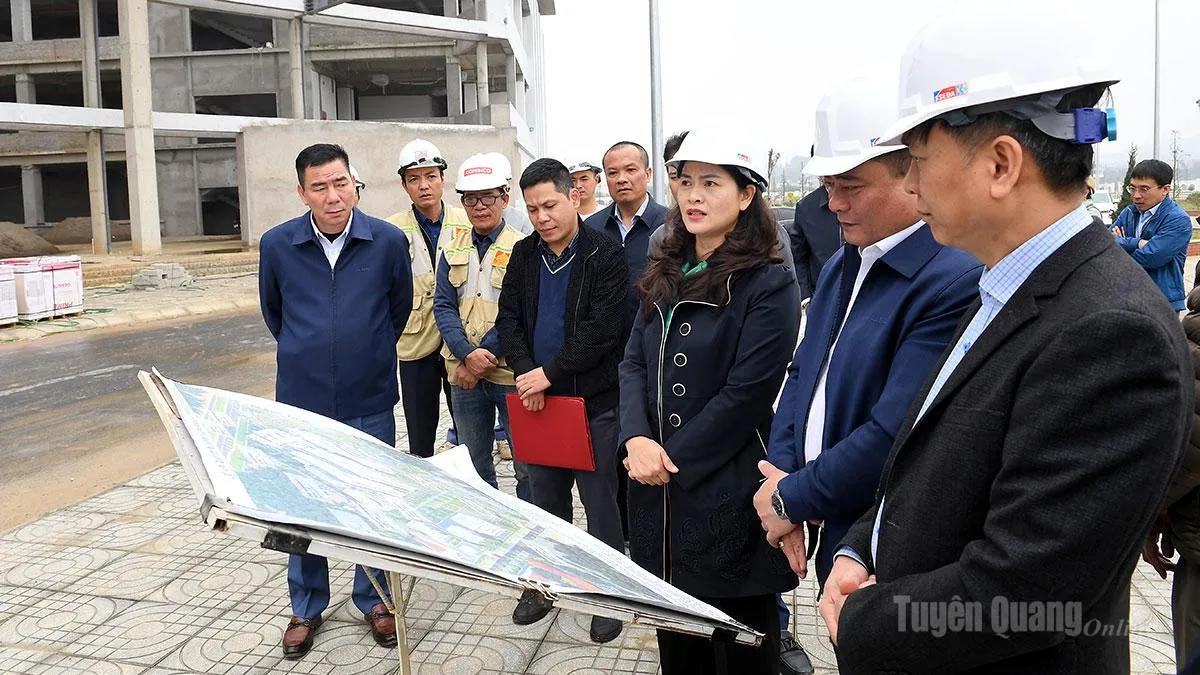 Wakil Ketua Komite Rakyat Tinjau Proyek Jalan dan Rumah Sakit di Tuyen Quang