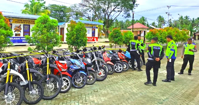Polisi Pohuwato Amankan 25 Motor Balap Liar Saat Ramadan