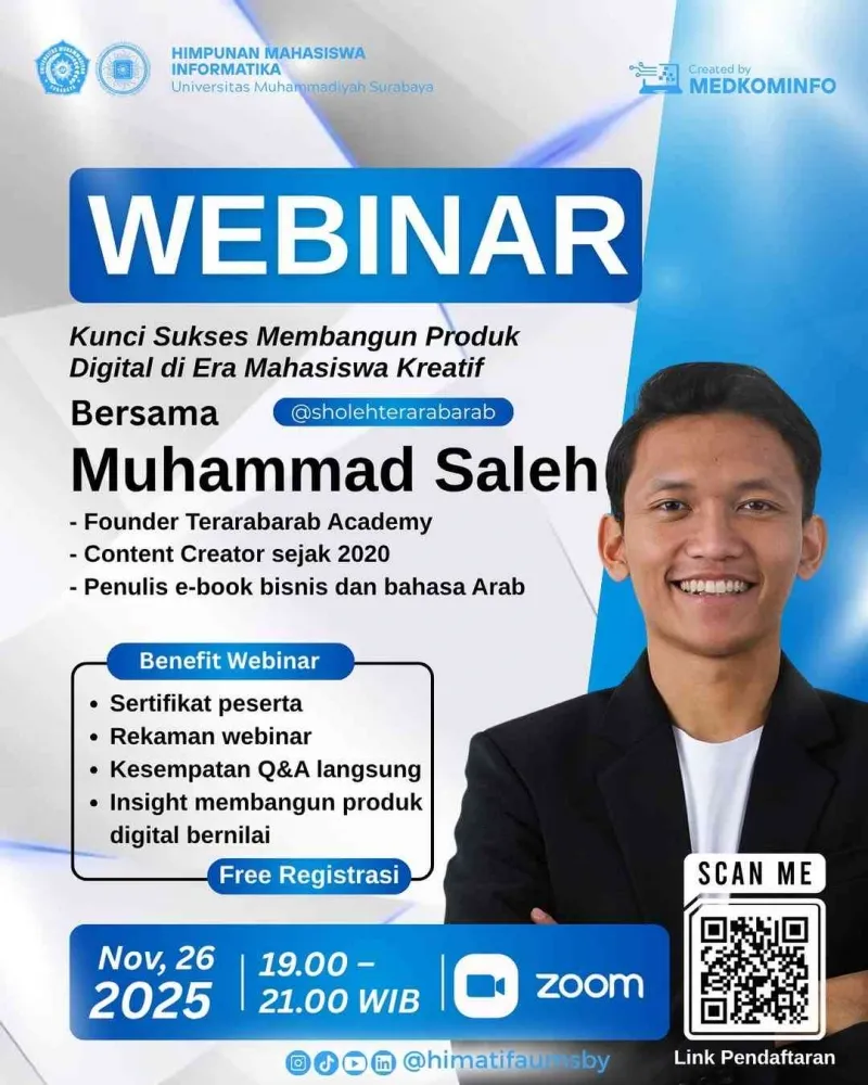 DIGICREATE 2025: Webinar dan Kompetisi Inovasi Digital Mahasiswa Informatika