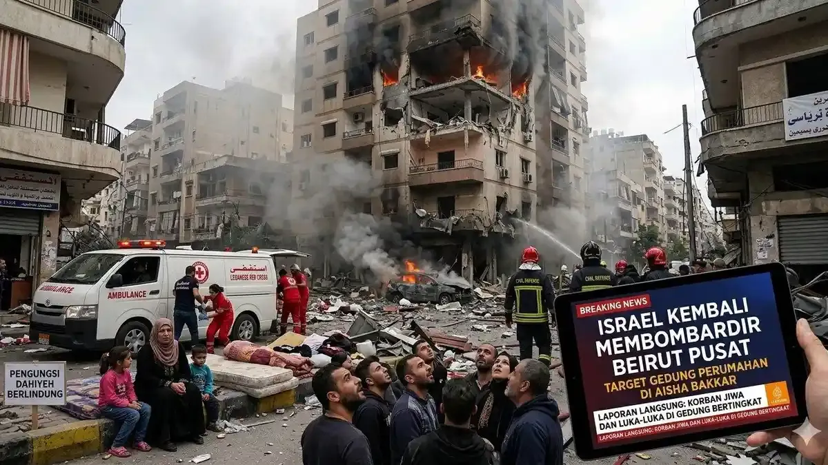 Serangan Israel Hancurkan Gedung di Pusat Beirut, Korban Terus Berjatuhan