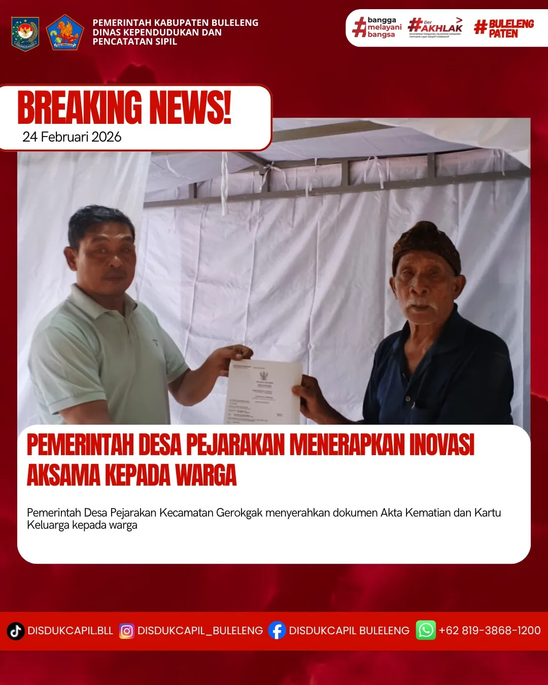 Inovasi Aksama Permudah Pengurusan Akta Kematian di Desa Pejarakan
