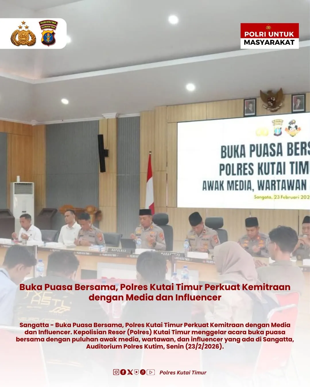 Polres Kutai Timur Gelar Buka Puasa Bersama Media dan Influencer