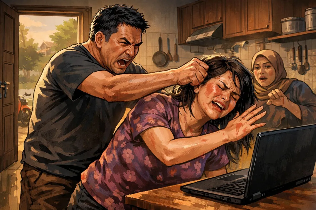 Cekcok Soal Laptop, Ibu Rumah Tangga di Sampit Lapor Penganiayaan