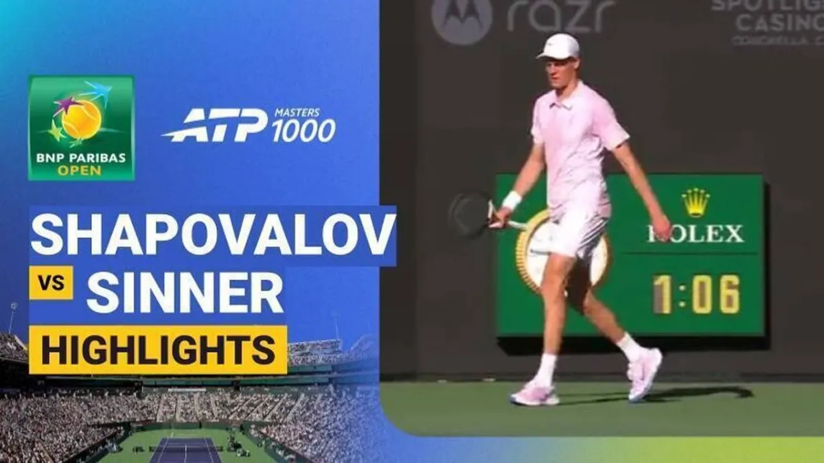 Highlight Pertandingan Denis Shapovalov vs Jannik Sinner di ATP 1000 BNP Paribas Open 2026