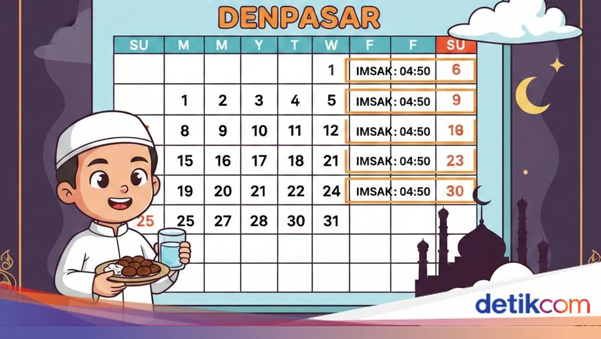 Jadwal Imsak dan Subuh di Denpasar untuk Puasa 22 Februari 2026