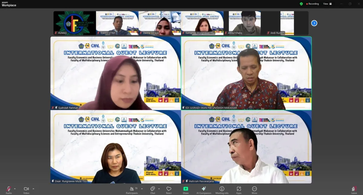 Kuliah Tamu Internasional FEB Unismuh dan Thaksin: Strategi Digital dan Relasi Pelanggan dalam Pariwisata