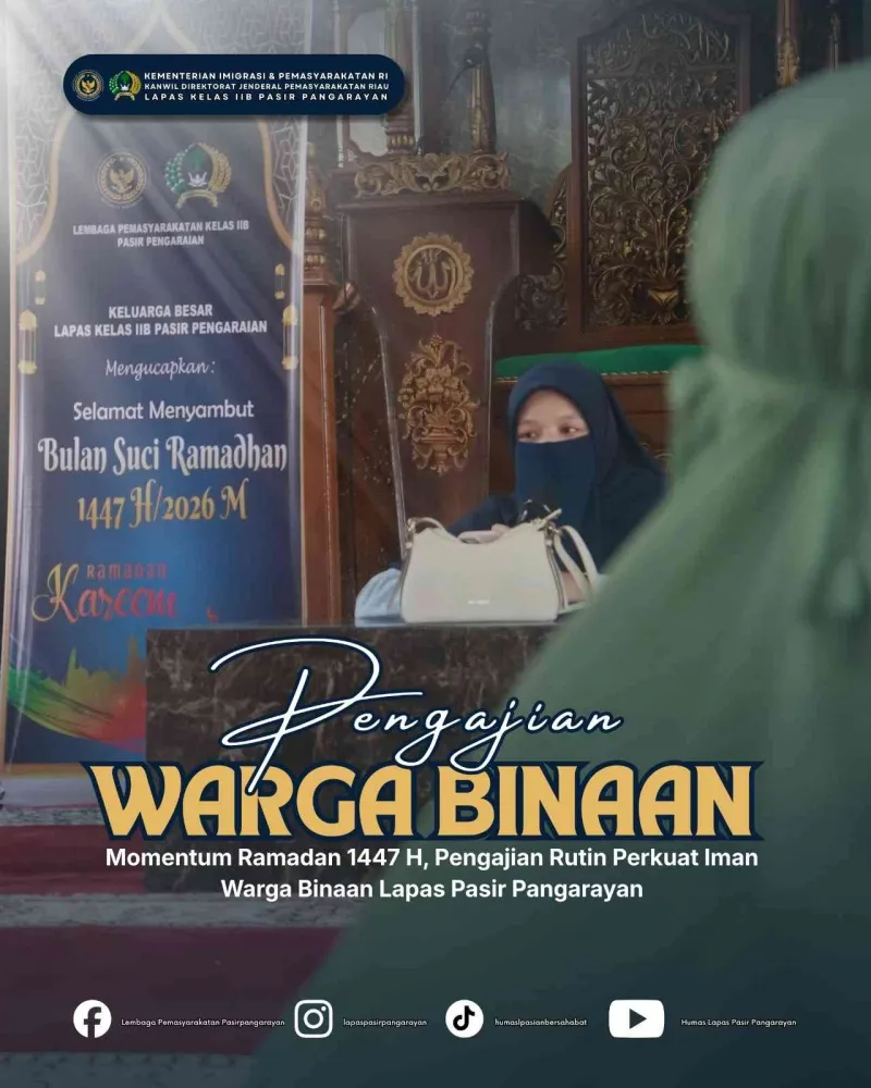 Pengajian Rutin Lapas Pasir Pangarayan Tingkatkan Iman Warga Binaan di Bulan Ramadan