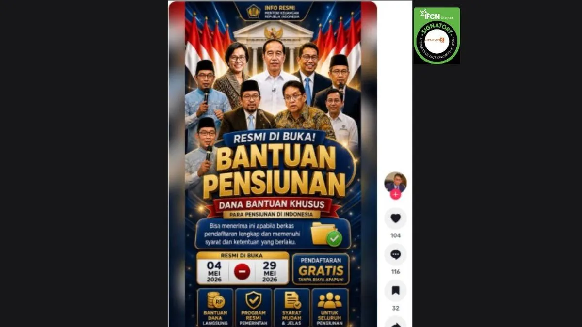 Cek Fakta: Hoaks Dana Bantuan Khusus Pensiunan