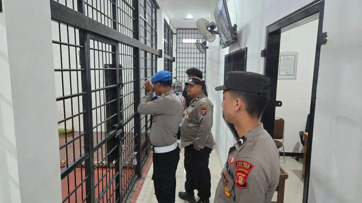 Polsek Sangatta Utara Periksa Keamanan Rutan untuk Cegah Gangguan Kamtibmas