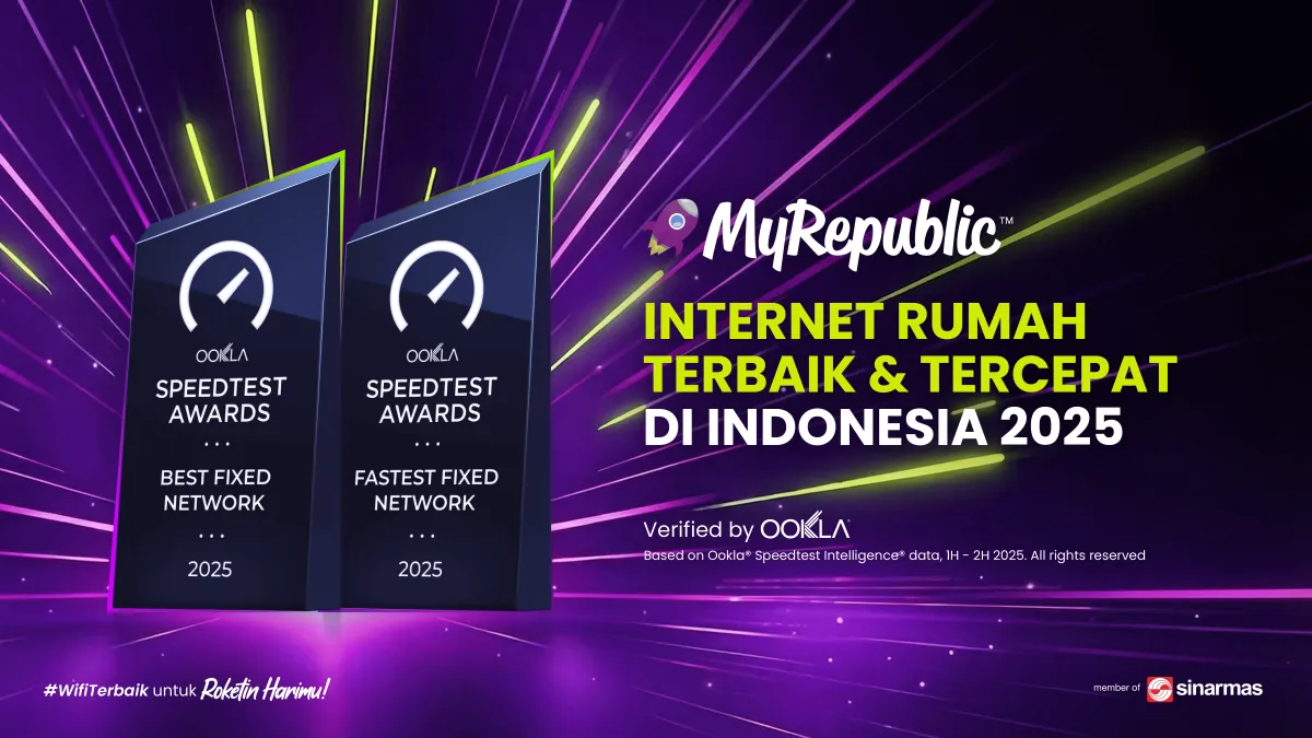 MyRepublic Indonesia Raih Penghargaan Internet Tercepat dan Terbaik dari Ookla 2025