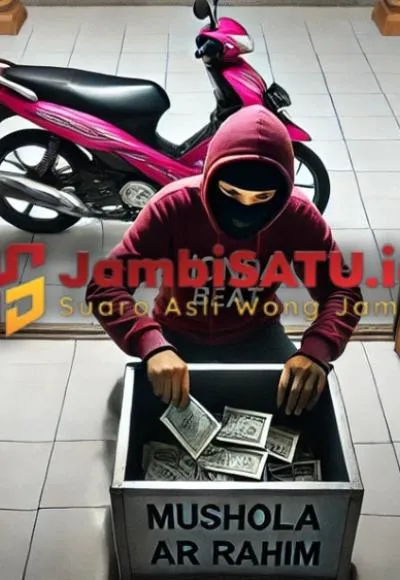 CCTV Rekam Pencurian Kotak Amal di Mushola Jambi