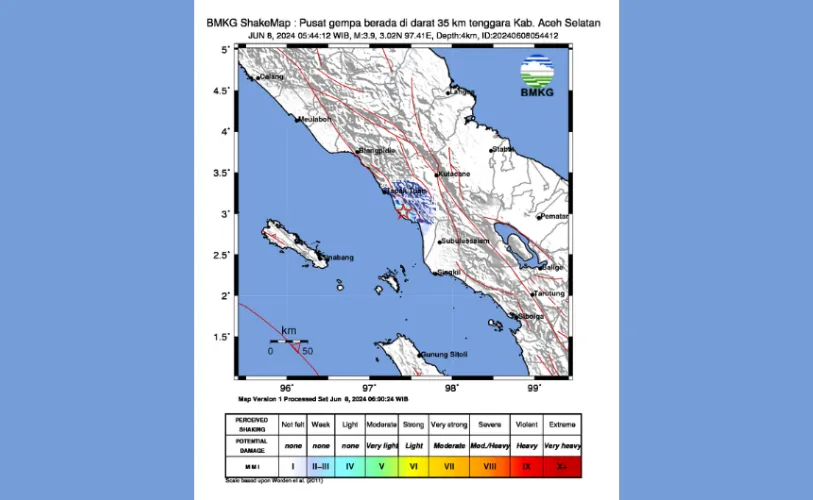 Gempa Mengguncang Aceh Selatan