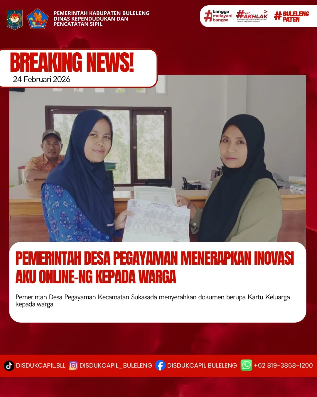 Desa Pegayaman Luncurkan Layanan Aku Online-NG untuk Permudah Dokumen Kependudukan