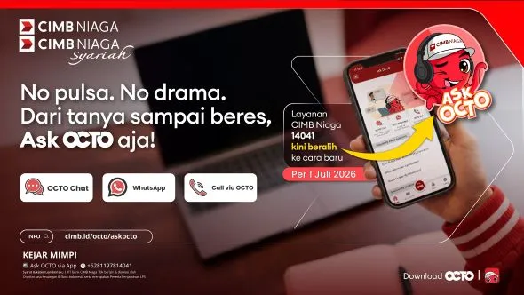 CIMB Niaga Luncurkan Layanan 24 Jam Bebas Pulsa melalui Ask OCTO dan WhatsApp