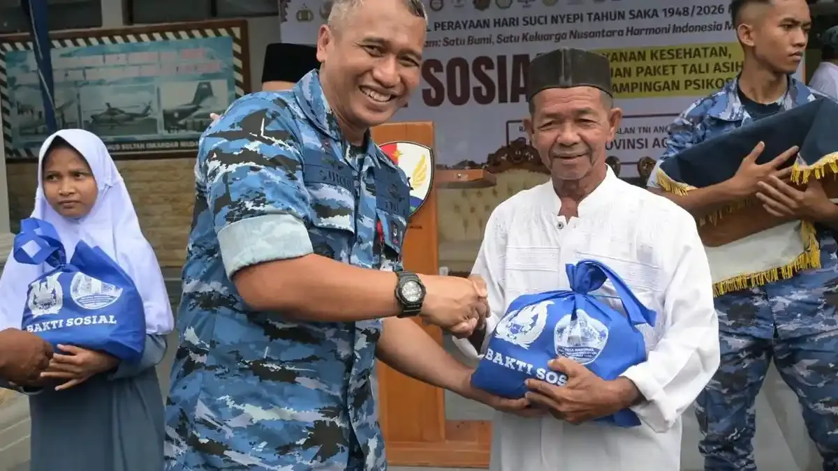 Bakti Sosial Lintas Agama Rayakan Nyepi di Lanud SIM Blang Bintang