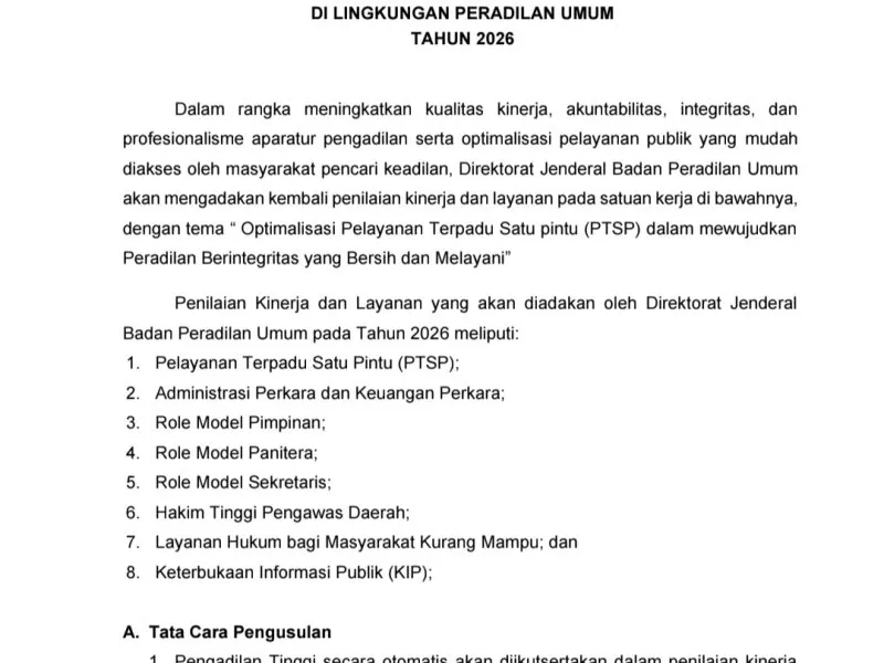 Badilum Siapkan Penilaian Kinerja Satker 2026 dengan Sistem Monitoring Canggih