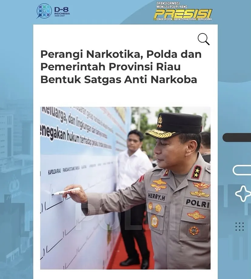 Pembentukan Satgas Anti Narkoba di Riau untuk Perangi Peredaran Gelap Narkotika