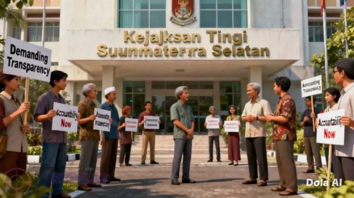 Aksi Damai Tuntut Transparansi Pengelolaan Dana di Lima Desa Kayuagung