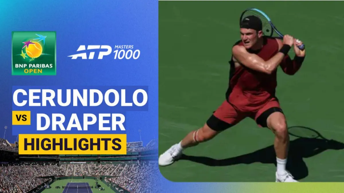 Sorotan Pertandingan Cerundolo vs Draper di ATP 1000 BNP Paribas Open 2026