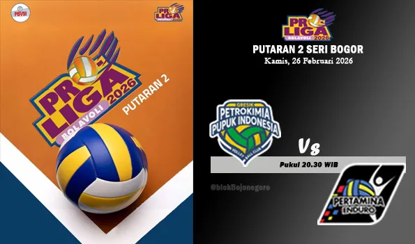 Gresik Phonska Plus Tantang Jakarta Pertamina Enduro di Proliga 2026