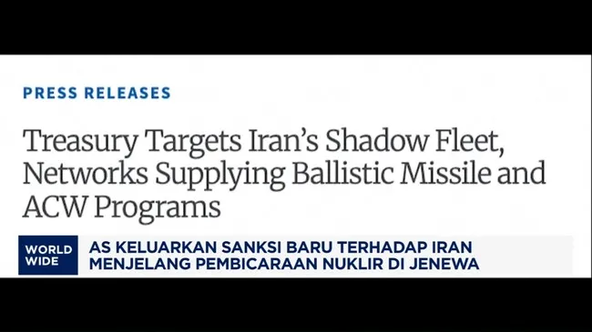 AS Terapkan Sanksi Baru Terhadap Iran Sebelum Pertemuan di Swiss