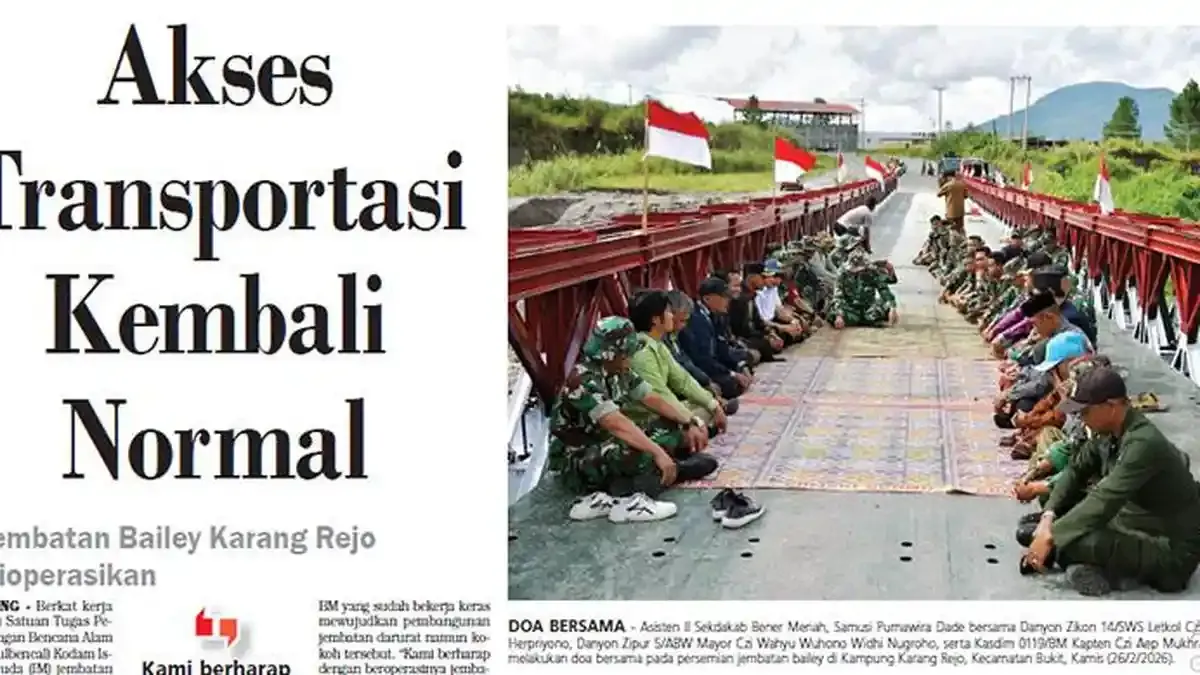 Jembatan Bailey Karang Rejo Resmi Beroperasi, Mobilitas Warga Kembali Lancar