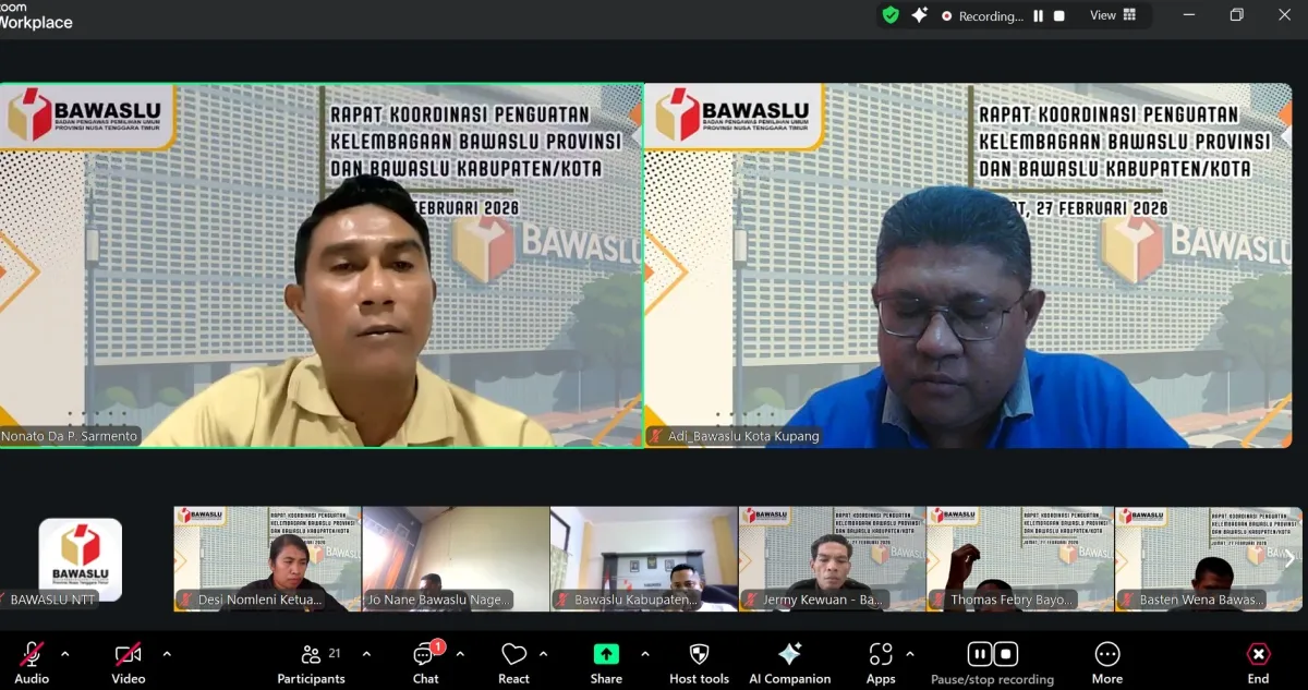 Bawaslu NTT Gelar Rakor Daring untuk Optimalkan Anggaran 2026
