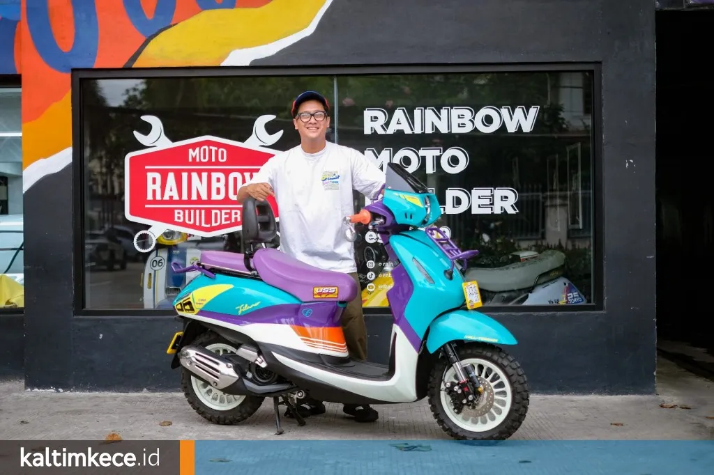 Yamaha Grand Filano Hybrid Dimodifikasi Bergaya Urban Reli 80-an