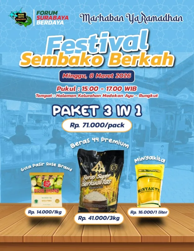 Festival Sembako Berkah untuk Warga Kurang Mampu di Surabaya