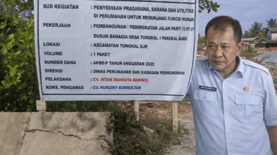 Kepala Inspektorat Tanggapi Kerusakan Proyek Jalan di Desa Tungkal I