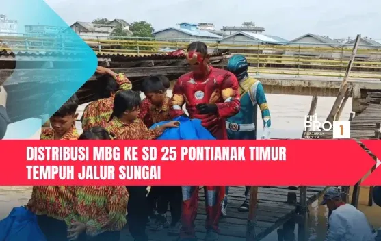 Distribusi MBG ke SD 25 Pontianak Timur Melalui Jalur Sungai