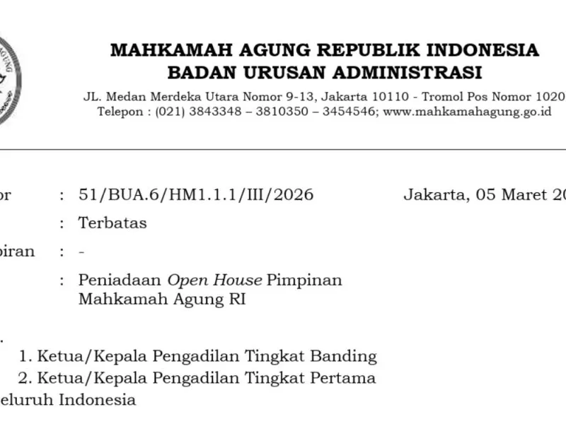 Mahkamah Agung Tiadakan Open House Lebaran untuk Tingkatkan Integritas