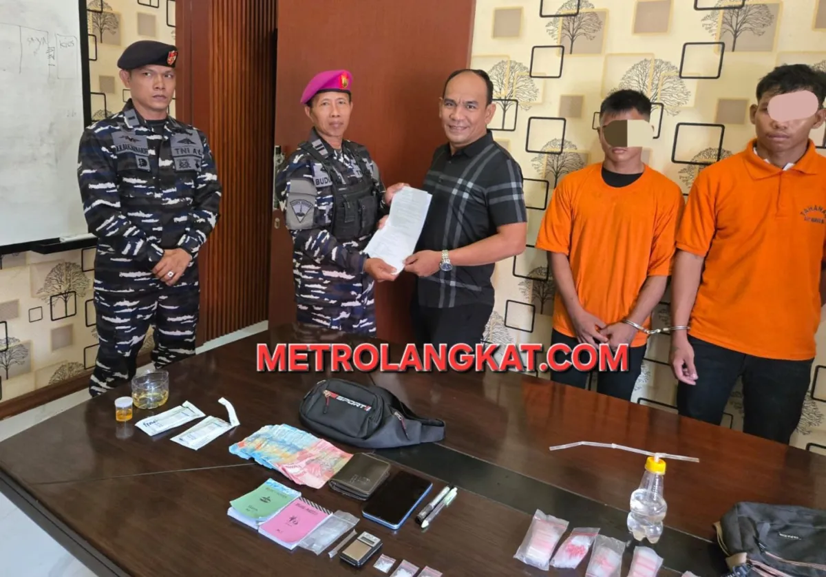 Marinir dan Kamla Amankan Dua Pengedar Sabu di Pangkalan Susu