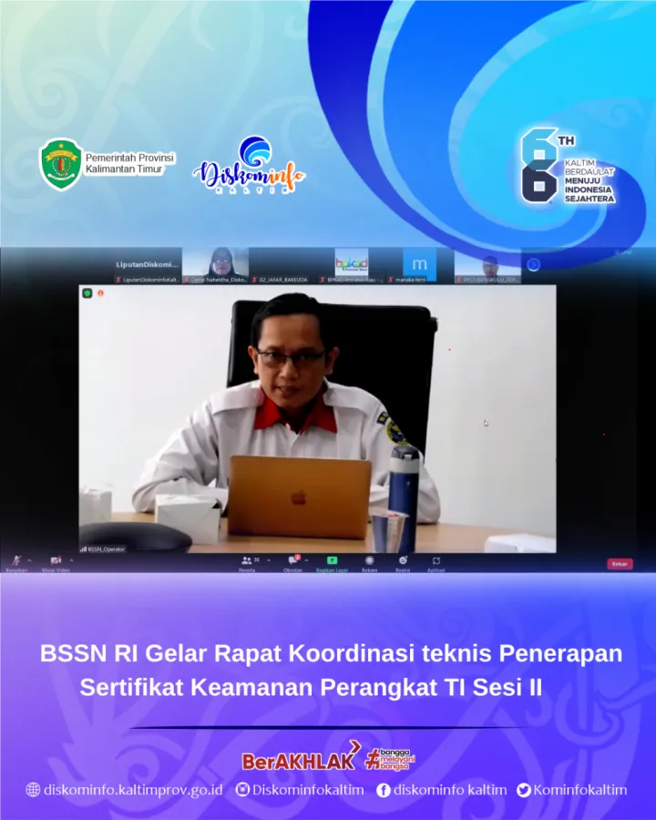 BSSN RI Adakan Rapat Koordinasi Penerapan Sertifikat Keamanan TI di Pemerintah Daerah
