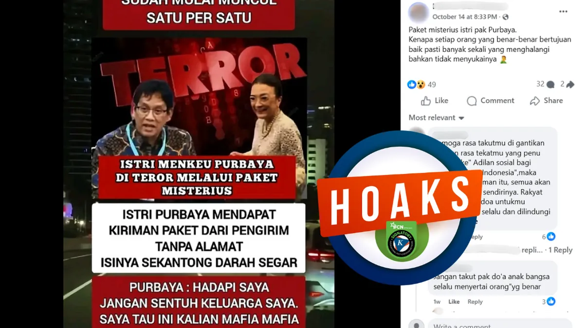 Hoaks Teror Terhadap Istri Menteri Keuangan Purbaya Yudhi Sadewa