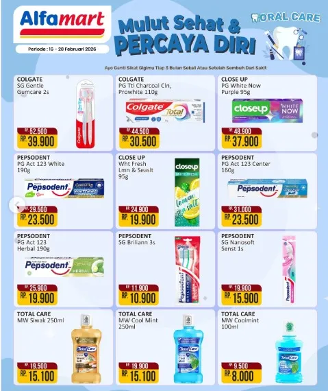 Diskon Spesial Perawatan Gigi di Alfamart: Oral Care Fair 16-28 Februari 2026