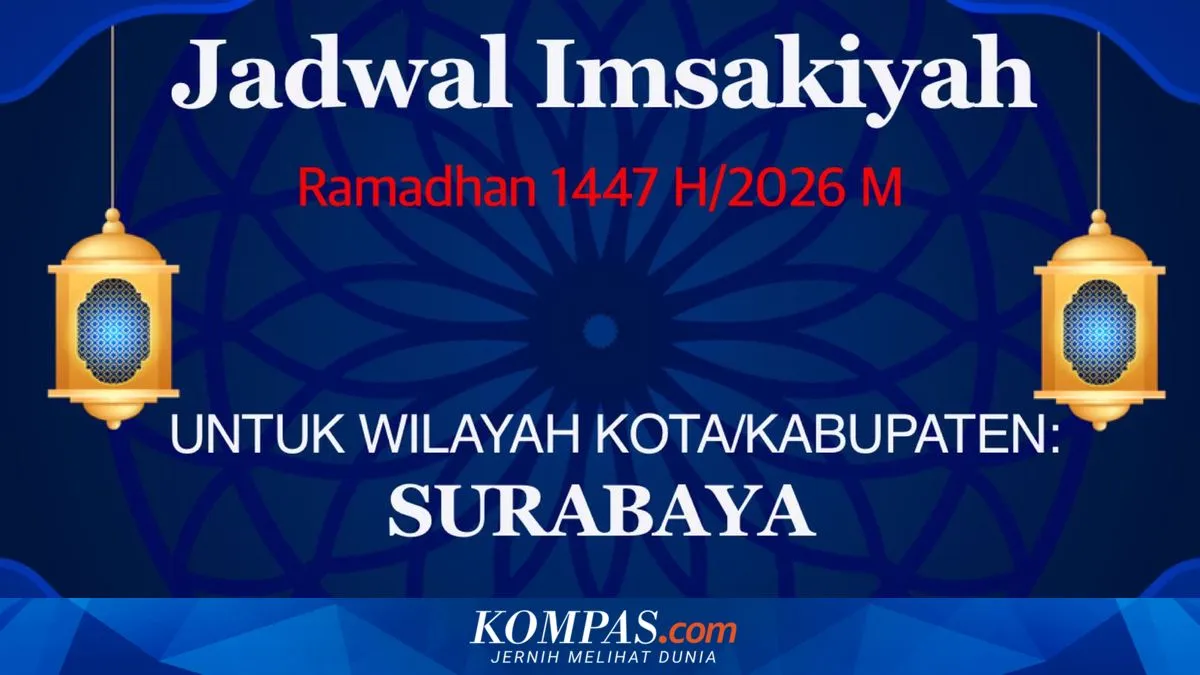 Jadwal Imsakiyah dan Shalat untuk Surabaya, 4 Ramadhan 1447 H