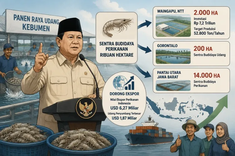 Presiden Prabowo Siapkan Sentra Budidaya Perikanan Ribuan Hektare untuk Dorong Ekspor di Kebumen