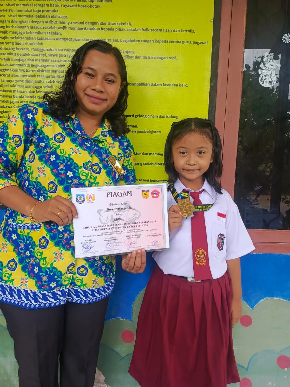Aurel Lie Raih Medali Emas di Kejuaraan Karate GOKASI Bangka Selatan
