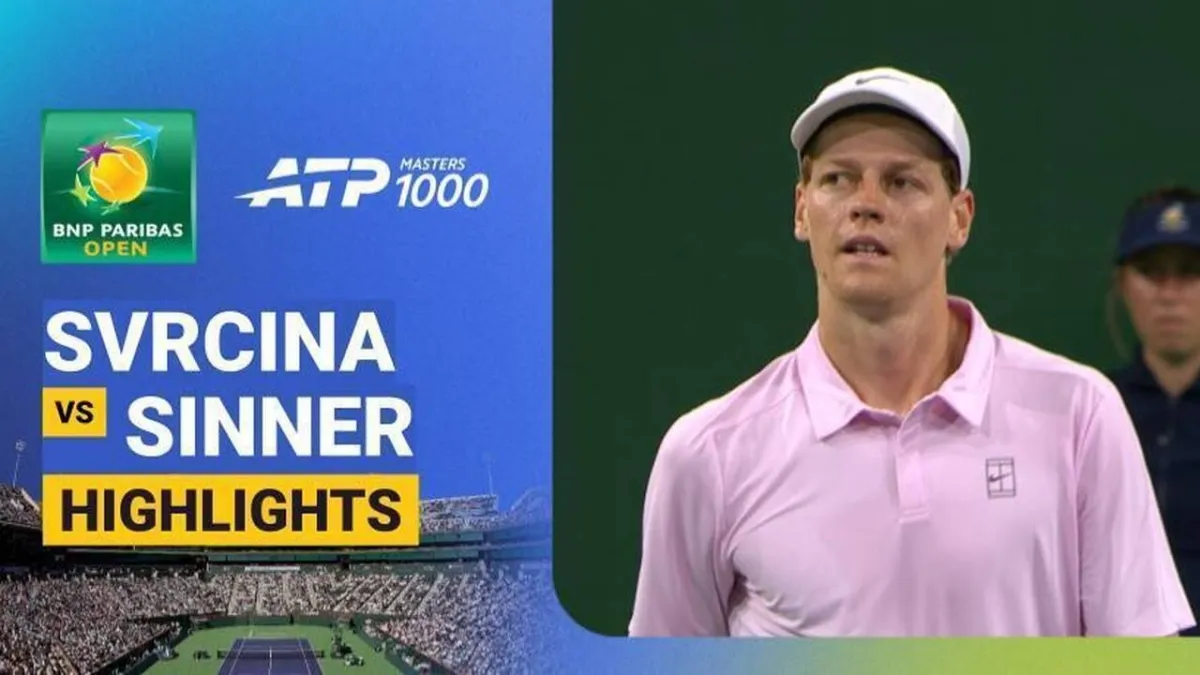 Sorotan Pertandingan Dalibor Svrcina dan Jannik Sinner di BNP Paribas Open 2026